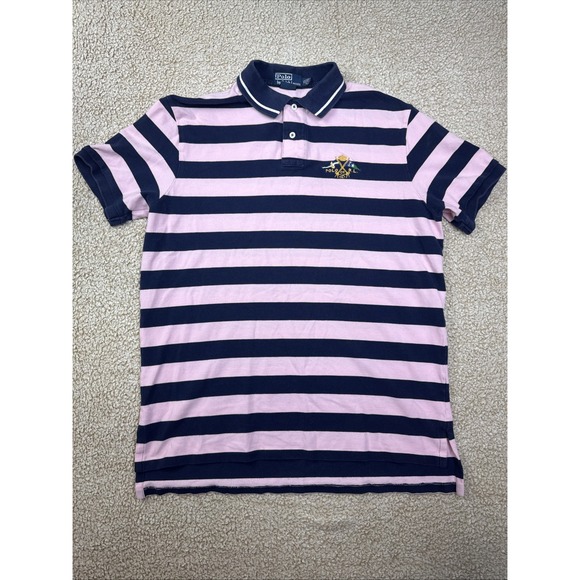 Polo Ralph Lauren Other - POLO RALPH LAUREN Yacht Club Blue Striped Polo Rugby Style Shirt Custom Fit XL